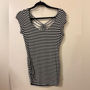 Candie’s Black & White Striped Top w/ Decorative Back (UGC)